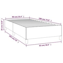 vidaXL gultas rāmis, krēmkrāsas, 90x190 cm, audums cena un informācija | Gultas | 220.lv