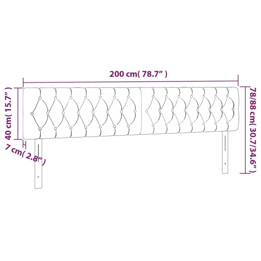 Gultas galvgaļi, 2 gab., 100x7x78/88 cm, rozā samts cena un informācija | Gultas | 220.lv