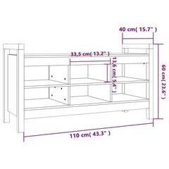 Koridora sols, 110x40x60cm, melns цена и информация | Полки для обуви, банкетки | 220.lv