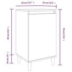 vidaXL naktsskapīši, 2 gab., 40x35x70 cm, inženierijas koks, balti cena un informācija | Naktsskapīši | 220.lv