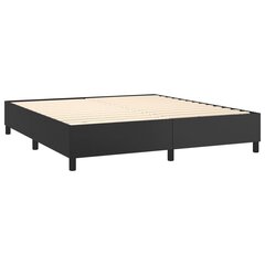 vidaXL atsperu gulta ar matraci, LED, melna, 160x200 cm, mākslīgā āda цена и информация | Кровати | 220.lv
