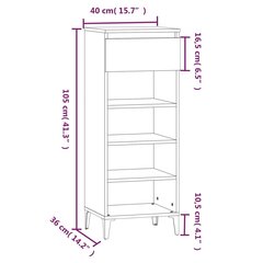 Apavu plaukts vidaXL, 40x36x105 cm, brūns cena un informācija | Apavu skapji, apavu plaukti, priekšnama soliņi | 220.lv