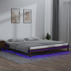 Gultas rāmis ar led, medus brūns, 120x190cm, koka, divvietīgs цена и информация | Кровати | 220.lv