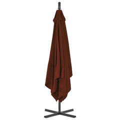 vidaXL dārza saulessargs ar tērauda kātu, 250x250 cm, sarkanbrūns цена и информация | Зонты, маркизы, стойки | 220.lv