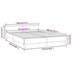 Gultas rāmis ar galvgali, tumši pelēks, 140x200 cm, samts cena un informācija | Gultas | 220.lv