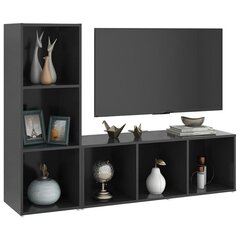 vidaXL TV plaukti, 2 gab., pelēki, 107x35x37 cm, skaidu plāksne цена и информация | Тумбы под телевизор | 220.lv