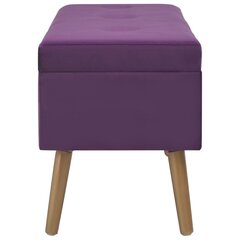 vidaXL sols ar kasti, 80 cm, violets samts цена и информация | Полки для обуви, банкетки | 220.lv