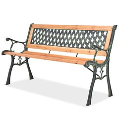 vidaXL dārza sols, 122 cm, koks цена и информация | Скамейки | 220.lv