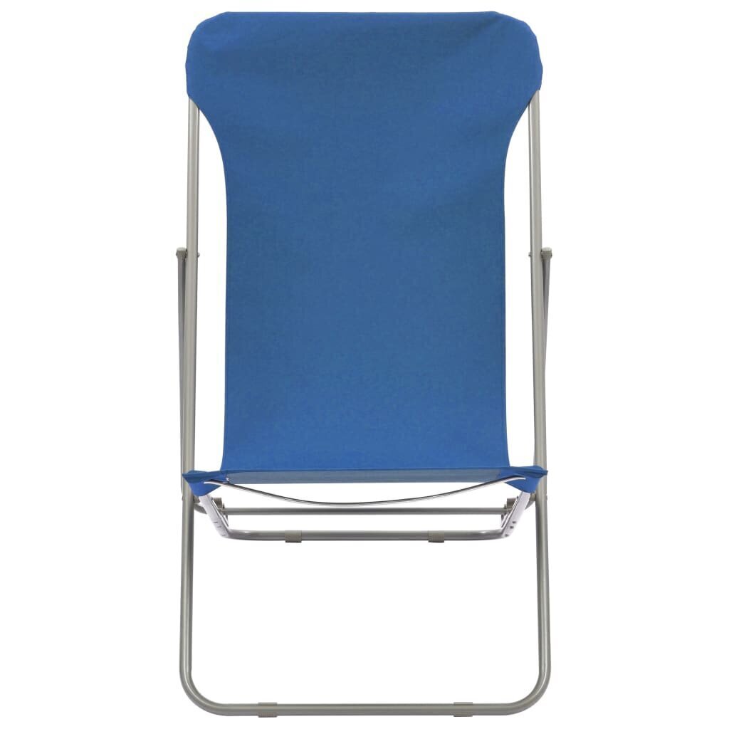 vidaXL saliekami pludmales krēsli, 2 gab., tērauds, audums, zili cena un informācija | Dārza krēsli | 220.lv