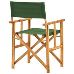 vidaXL režisora krēsls, zaļš, akācijas masīvkoks cena un informācija | Dārza krēsli | 220.lv