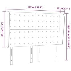 Galvgalis ar malām, 147x23x118/128 cm, kapučīno mākslīgā āda cena un informācija | Gultas | 220.lv