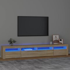 TV skapis ar LED apgaismojumu, ozols, 240x35x40cm цена и информация | Тумбы под телевизор | 220.lv