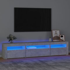 TV skapis ar LED apgaismojumu, betona pelēks, 195x35x40cm цена и информация | Тумбы под телевизор | 220.lv