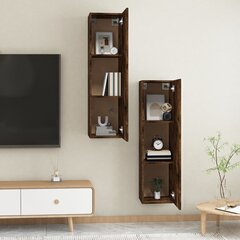 vidaXL sienas TV skapīši, 2 gab., ozolkoka krāsā, 30,5x30x110 cm цена и информация | Тумбы под телевизор | 220.lv