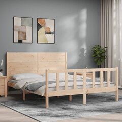 vidaXL gultas rāmis ar galvgali, 5FT, King size izmērs, masīvkoks цена и информация | Кровати | 220.lv