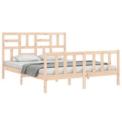 vidaXL gultas rāmis ar galvgali, 5FT, King size izmērs, masīvkoks цена и информация | Кровати | 220.lv