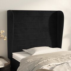 vidaXL galvgalis ar malām, 93x23x118/128 cm, melns samts цена и информация | Кровати | 220.lv