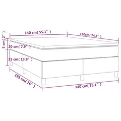 vidaXL atsperu gulta ar matraci, tumši pelēks audums, 140x190 cm cena un informācija | Gultas | 220.lv