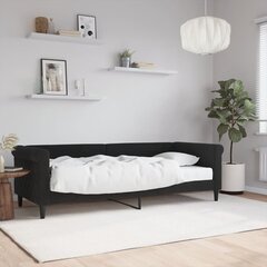 vidaXL izvelkams dīvāns ar matraci, melns, 80x200 cm, samts цена и информация | Кровати | 220.lv