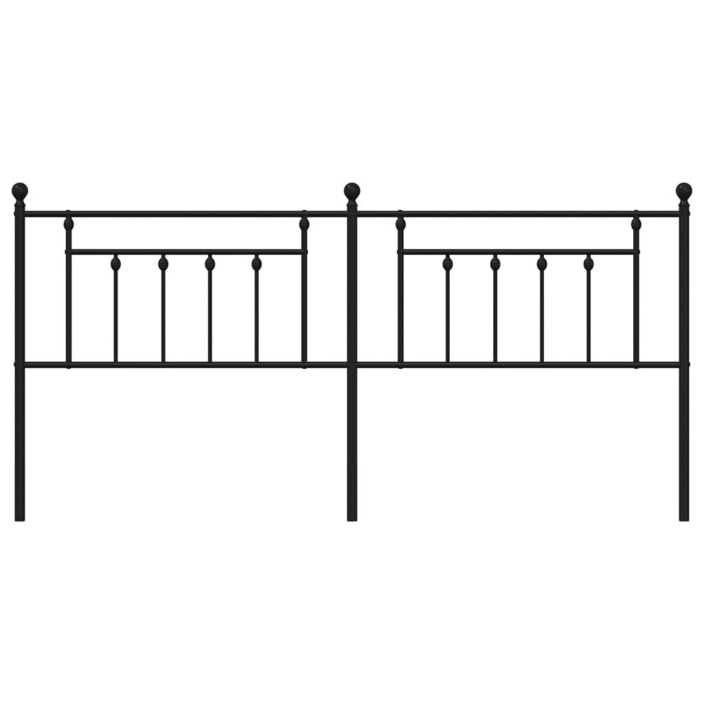 vidaXL gultas galvgalis, metāls, melns, 193 cm cena un informācija | Gultas | 220.lv
