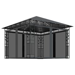 vidaXL - dārza mēbeles ar kukaiņu sietu un spuldzēm, antracīta krāsas, 3x3x2,73m, 180g / m² цена и информация | Беседки, навесы, тенты | 220.lv