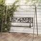 vidaXL dārza šūpuļsols, 125 cm, tērauds un plastmasa, melns цена и информация | Dārza soli | 220.lv