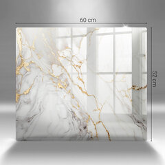 Plīts aizsardzība Gaišs marmors ar zeltu, 60x52 cm cena un informācija | Virtuves piederumi | 220.lv