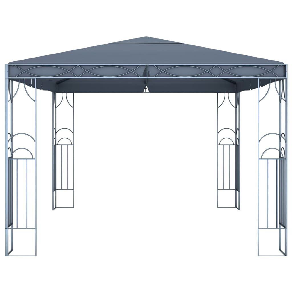 vidaXL - dārza nojume ar spuldzēm, antracīts, 400x300 cm cena un informācija | Dārza nojumes un lapenes | 220.lv