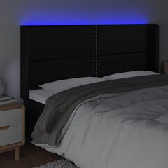 Galvgalis ar LED, melns, 163x16x118/128 cm цена и информация | Кровати | 220.lv