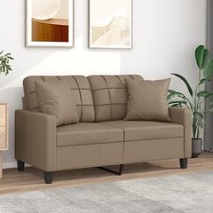 Divvietīgs dīvāns ar spilveniem vidaXL, 120 cm, brūns цена и информация | Диваны | 220.lv