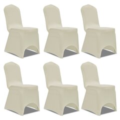 vidaXL krēslu pārvalki, 12 gab., krēmkrāsas elastīgs audums цена и информация | Чехлы для мебели | 220.lv