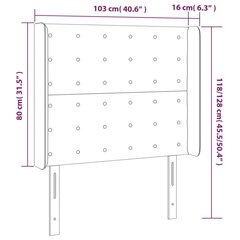 vidaXL gultas galvgalis ar LED, 103x16x118/128 cm, zils audums цена и информация | Кровати | 220.lv