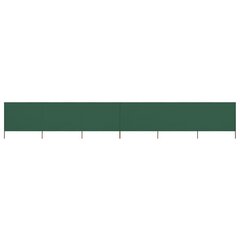 vidaXL 6 paneļu vēja aizsargsiets, zaļš, 800x160 cm, audums цена и информация | Зонты, маркизы, стойки | 220.lv