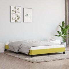 vidaXL gultas rāmis, zaļš, 140x190 cm, audums cena un informācija | Gultas | 220.lv
