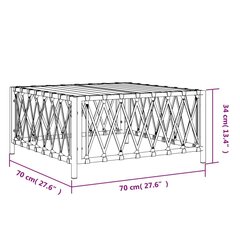 vidaXL dārza galds, 70x70x34 cm, austs audums, balts цена и информация | Столы для сада | 220.lv