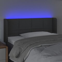 vidaXL gultas galvgalis ar LED, 93x16x78/88 cm, tumši pelēks audums цена и информация | Кровати | 220.lv