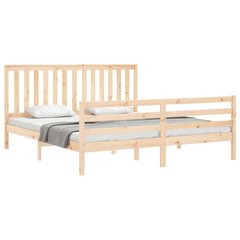 vidaXL gultas rāmis ar galvgali, 6FT, Super King size, masīvkoks цена и информация | Кровати | 220.lv