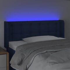 Galvgalis ar LED, zilā krāsā, 83x16x78/88cm, audums цена и информация | Кровати | 220.lv