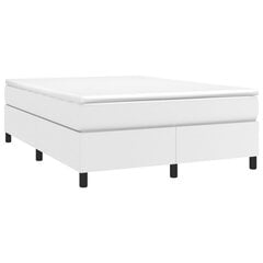 vidaXL atsperu gulta ar matraci, balts, 140x200 cm, mākslīgā āda cena un informācija | Gultas | 220.lv