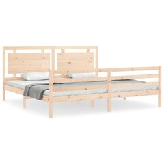 vidaXL gultas rāmis ar galvgali, 6FT, Super King size, masīvkoks цена и информация | Кровати | 220.lv