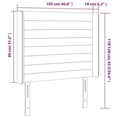 vidaXL gultas galvgalis ar LED, 103x16x118/128 cm, gaiši pelēks audums cena un informācija | Gultas | 220.lv