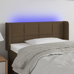 Galvgalis ar LED, tumši brūns, 103x16x78/88cm cena un informācija | Gultas | 220.lv