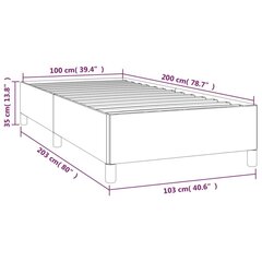 Gultas rāmis vidaXL (100x200 cm), rozā cena un informācija | Gultas | 220.lv