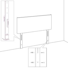 Galvgalis ar malām, 103x23x118/128 cm, balta mākslīgā āda цена и информация | Кровати | 220.lv