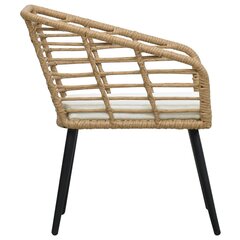 vidaXL dārza krēsli, 2 gab., ar matračiem, PE rotangpalma, gaiši brūni cena un informācija | Dārza krēsli | 220.lv