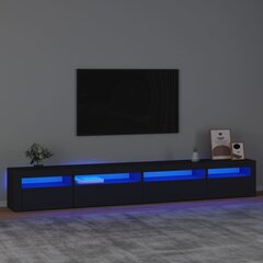 TV skapis ar LED apgaismojumu, melns, 270x35x40cm cena un informācija | TV galdiņi | 220.lv