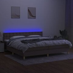 vidaXL atsperu gulta ar matraci, LED, pelēkbrūns audums, 200x200 cm цена и информация | Кровати | 220.lv