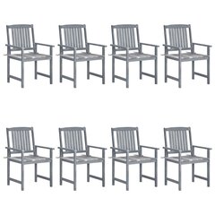 Dārza krēsli ar matračiem vidaXL, 8 gab., pelēki cena un informācija | Dārza krēsli | 220.lv