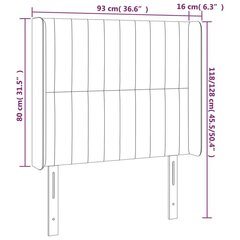 Galvgalis ar LED, melns, 93x16x118/128cm, auduma cena un informācija | Gultas | 220.lv