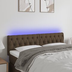 Galvgalis ar LED, tumši brūns, 144x7x78/88cm цена и информация | Кровати | 220.lv